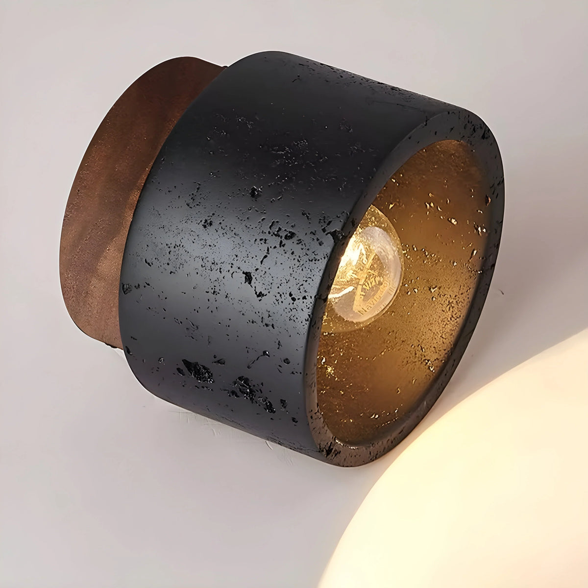 Travertine and wood semi flush ceiling light additional product view 18