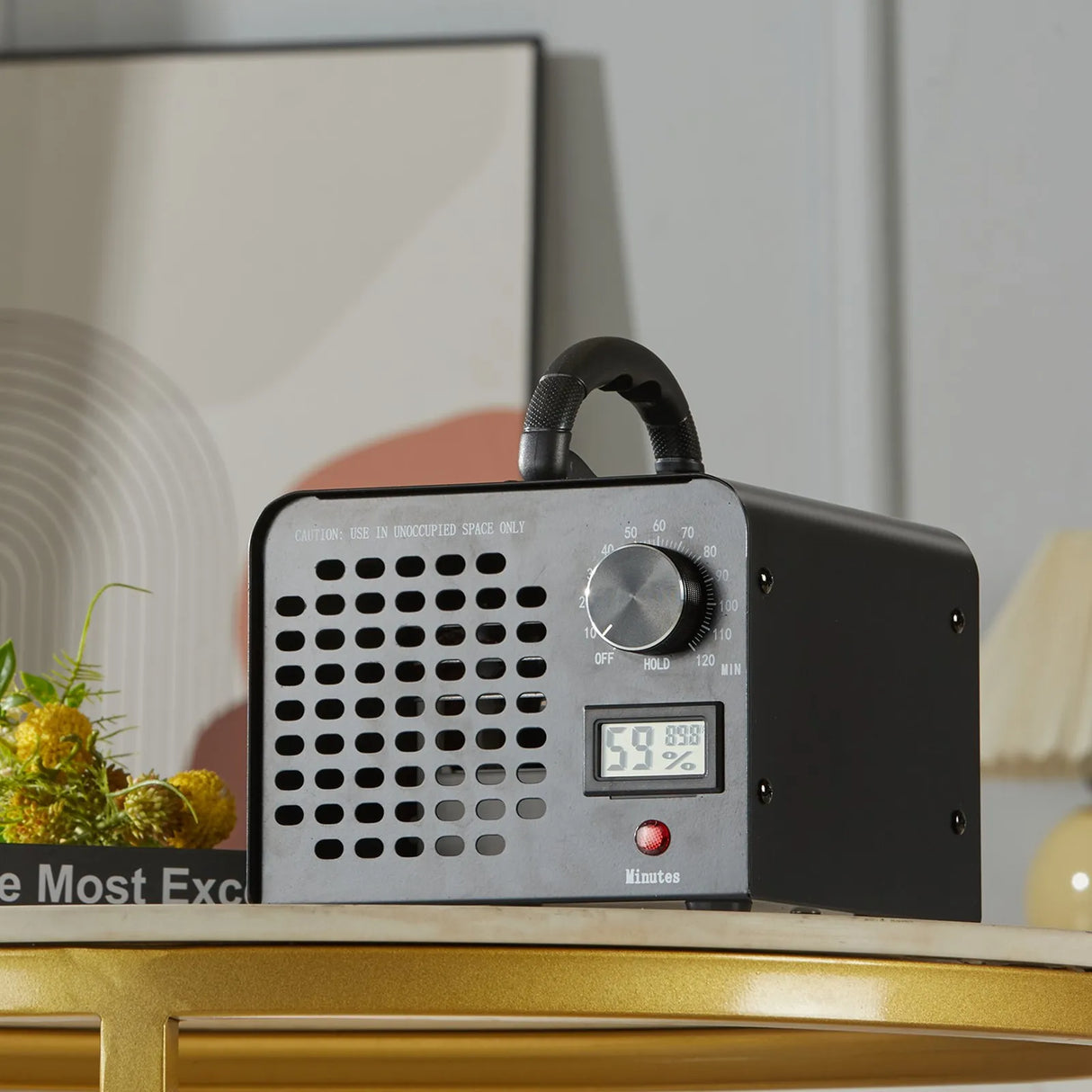 Commercial Ozone Generator 24,000mg/h Heavy-Duty Odor Remover Timer Humidity-Display Portable