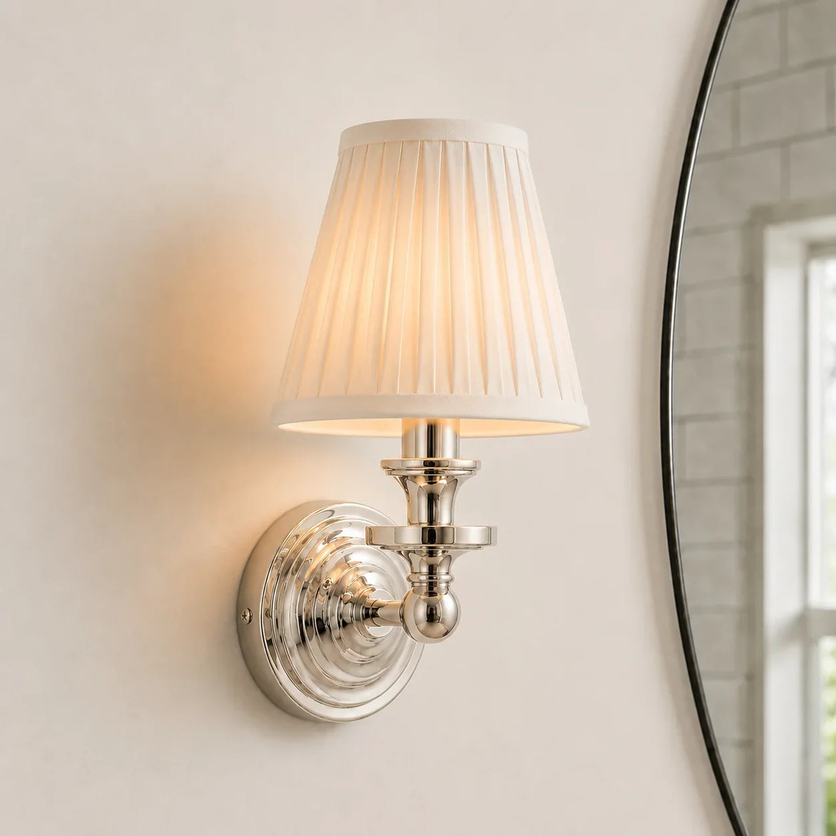 Vintage linen shade wall sconce detail view 17 showing finish and construction