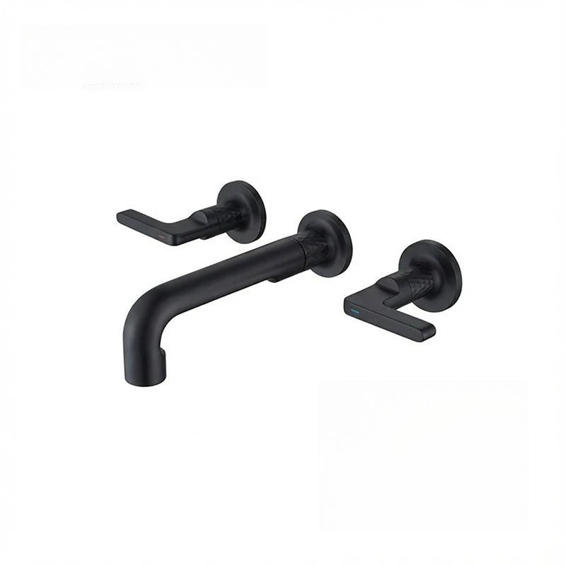 Wall Mounted Bathroom Faucet β Brass Dual Handle Hot Cold Mixer - Wall Mount Bathroom Faucet - Hurbane Home