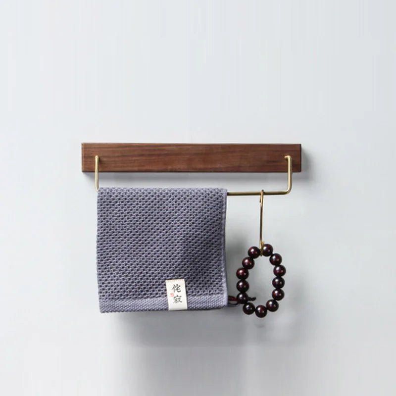 Wall Mounted Wood Towel Rack with Shelf for Bathroom Storage & Organization - wall mounted towel rack - Hurbane Home