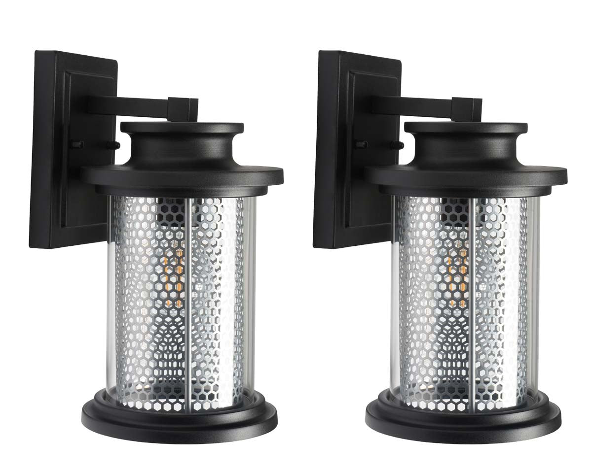 Wall Sconce Set of 2 – Modern Black Waterproof LED Outdoor Lights - Outdoor Wall Sconce - Hurbane Home
