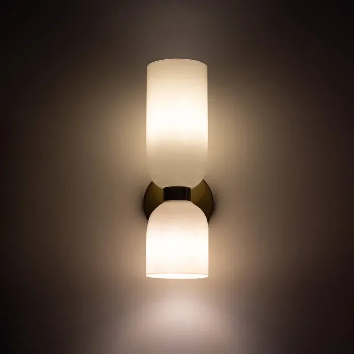 Elenorra Bello Wall Lamp Double Glass Shades, 5.5in x 13.8in