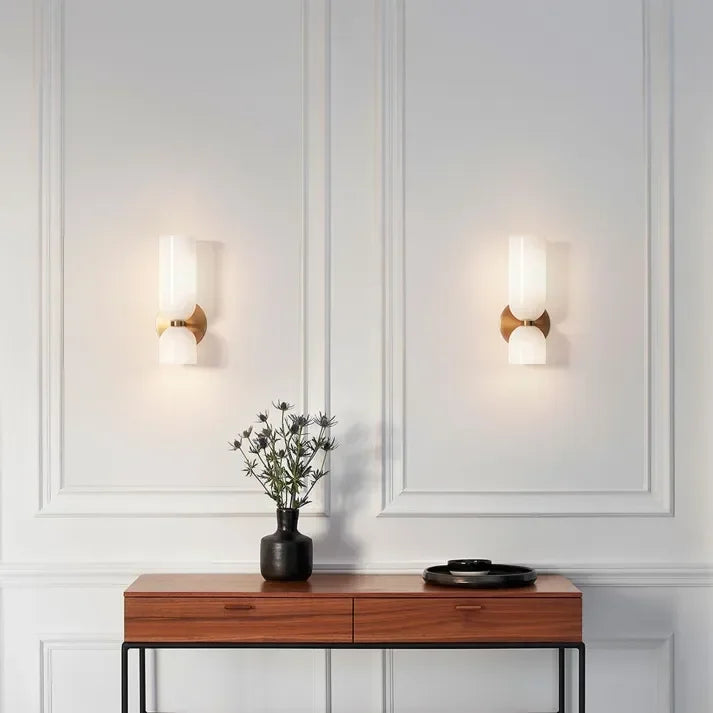 Elenorra Bello Wall Lamp Double Glass Shades, 5.5in x 13.8in