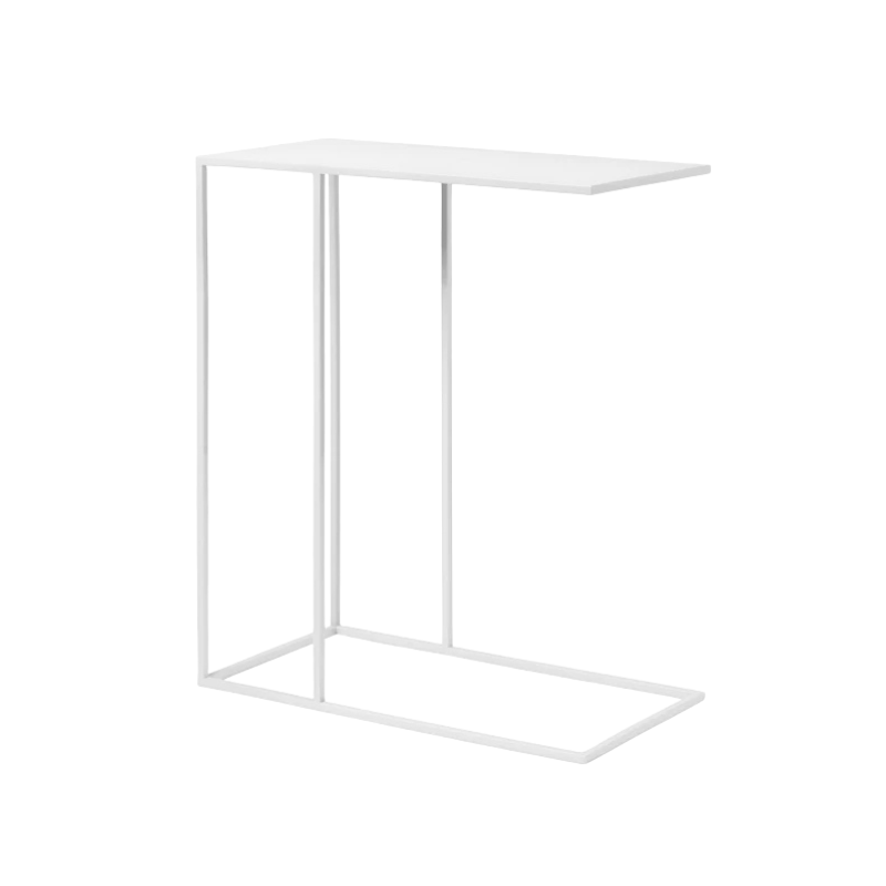 white powder coated steel side table durable matte finish table