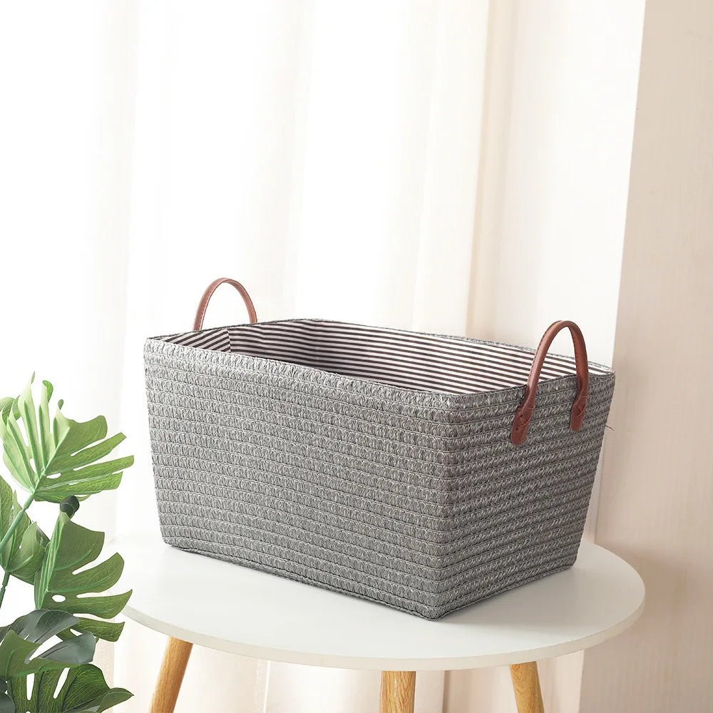 Wicker Laundry Basket – Foldable Rattan Style Storage Basket Large - Woven Laundry Basket - Hurbane Home
