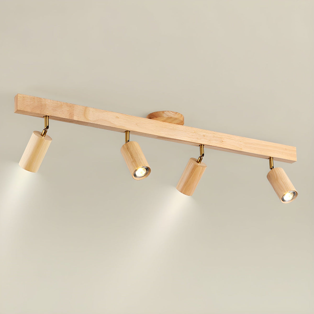 Wood beam multi head track ceiling spotlight colour option view 21