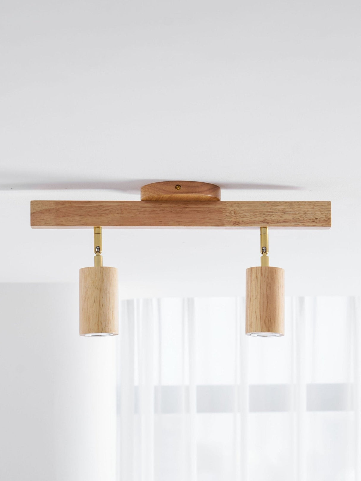 Wood beam multi head track ceiling spotlight colour option view 39
