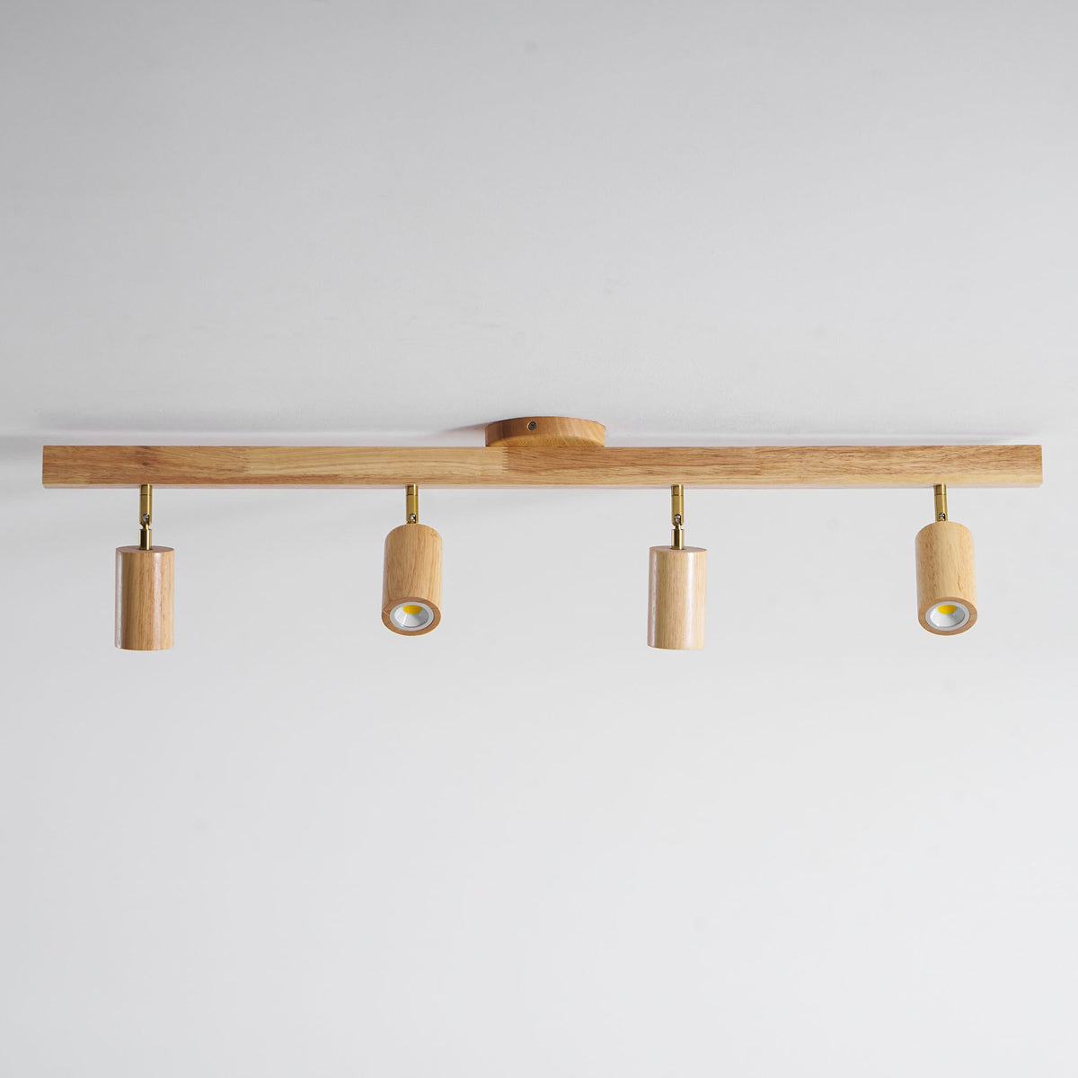 Wood beam multi head track ceiling spotlight alternative angle view 61
