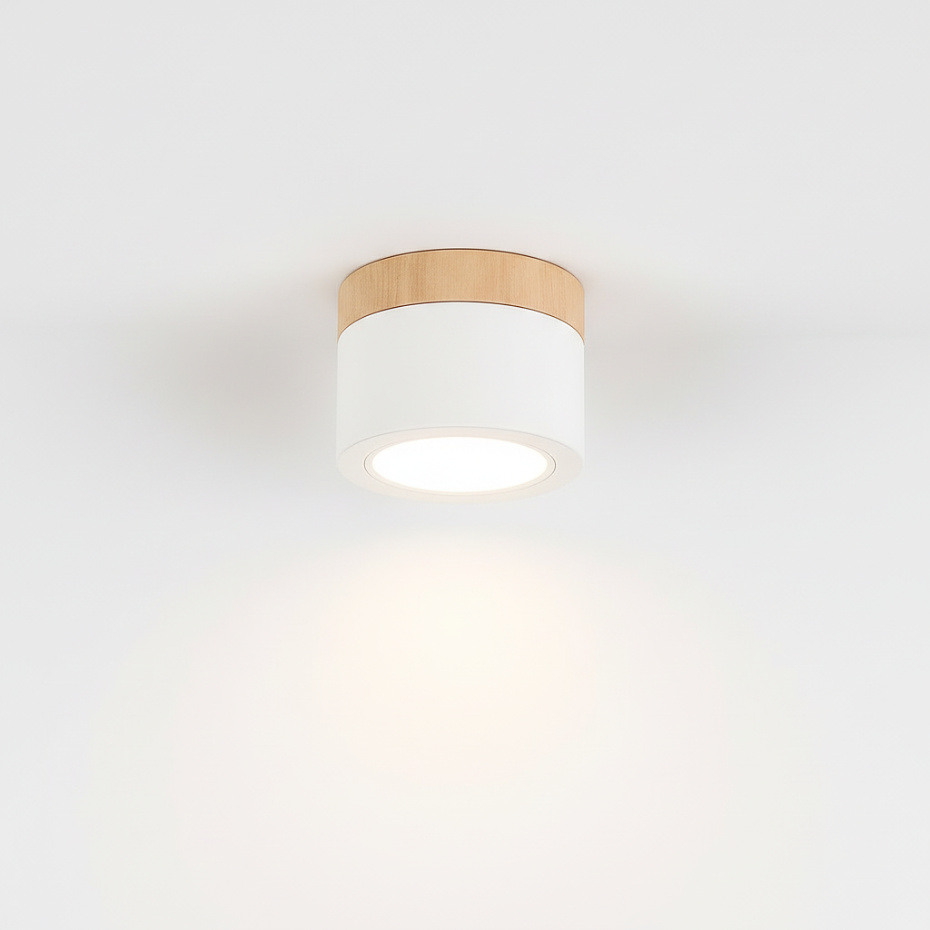 Wood Ceiling Light Surface Mount Round LED Downlight