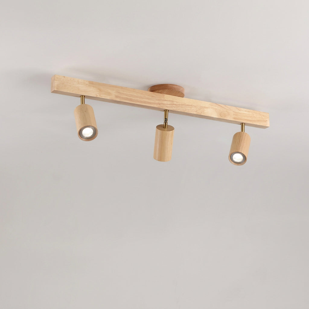 Oak three head track bar measuring 80 cm long and rated 21 watts