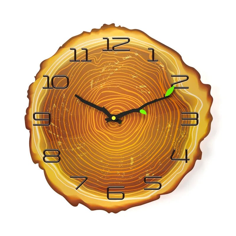 Wooden Wall Clock – Vintage Bamboo Retro Rustic 12 - Inch Design - Hurbane Home