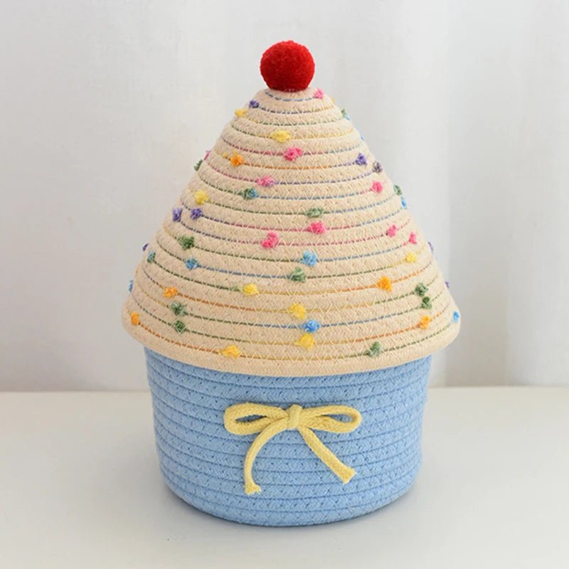Woven Boho Basket - Large Rope Storage for Stylish Home Organization - Wooven Storage Baskets - Hurbane Home