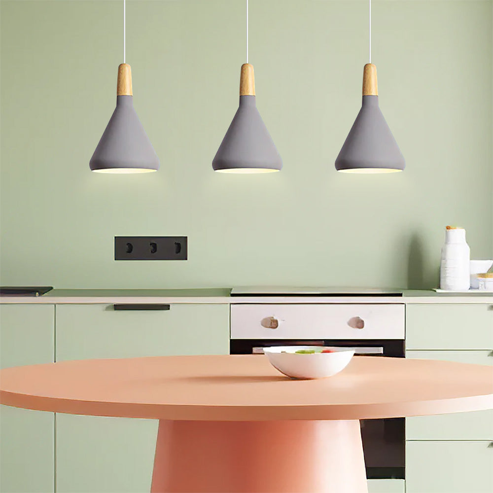 Lampsmodern-UK Nordic Macaron Solid-Wood Pendant Light E26/E27 Modern