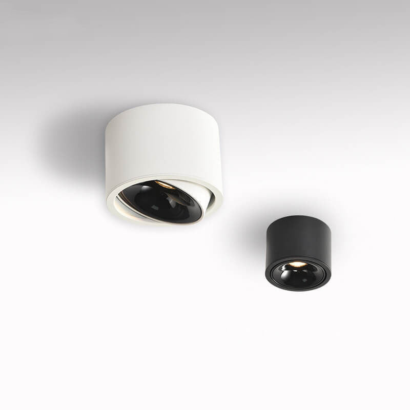 Modern Minimalist Round Adjustable LED Flush Mount Spotlight Aluminum 1-Light