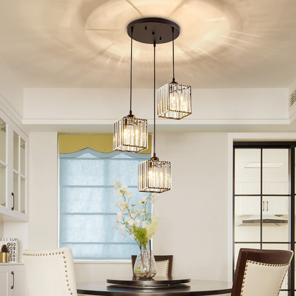Lampsmodern-UK Multi-Head Glass Pendant Light Black for Kitchen