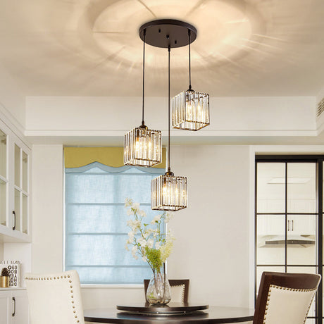 Lampsmodern-UK Multi-Head Glass Pendant Light Black for Kitchen