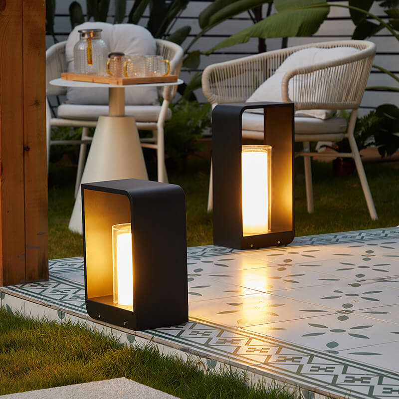 Modern Minimalist Landscape Lawn Light Stainless Steel Acrylic Square LED