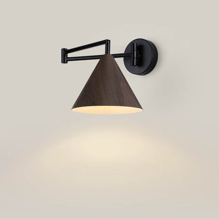 Contemporary Nordic Cone Swing Arm Wall Sconce Lamp Iron 1-Light