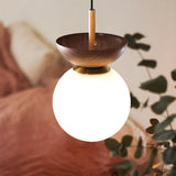 Modern Minimalist Glass Orb Ceiling Light Iron 1-Light
