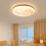 Moon round LED flush mount ceiling light shown against a plain background
