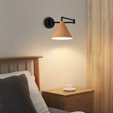 Contemporary Nordic Cone Swing Arm Wall Sconce Lamp Iron 1-Light