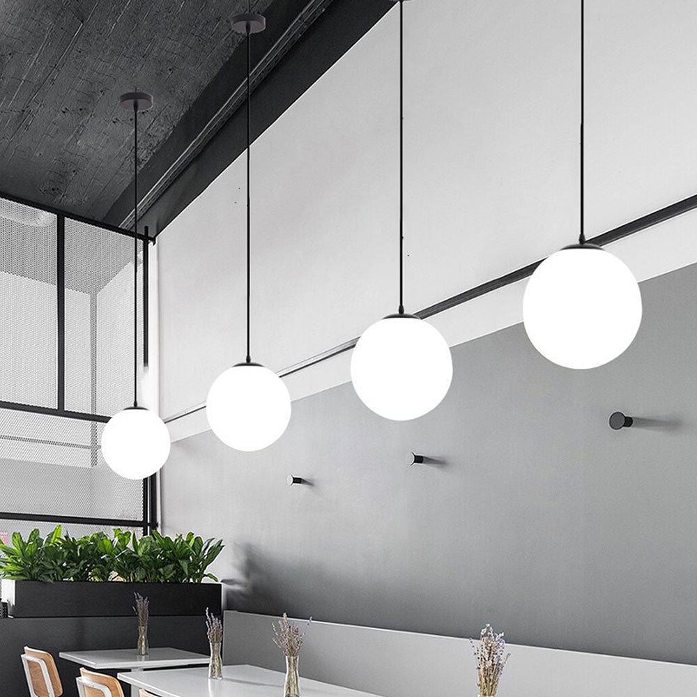 Lampsmodern-UK Glass Single-Head Pendant Light E27 Base Restaurant Fixture