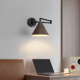 Contemporary Nordic Cone Swing Arm Wall Sconce Lamp Iron 1-Light