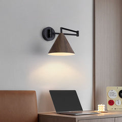 Contemporary Nordic Cone Swing Arm Wall Sconce Lamp Iron 1-Light