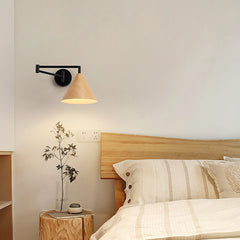 Contemporary Nordic Cone Swing Arm Wall Sconce Lamp Iron 1-Light