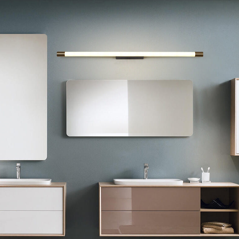 Compact short length LED tube wall sconce with brass end caps