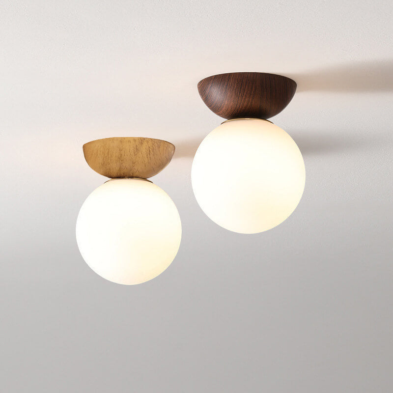 Modern Minimalist Glass Orb Ceiling Light Iron 1-Light