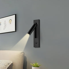 Side profile of the slim reading wall light against a neutral wall