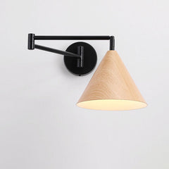 Contemporary Nordic Cone Swing Arm Wall Sconce Lamp Iron 1-Light