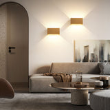 Detail of the LED emitter inside a white aluminum wall sconce