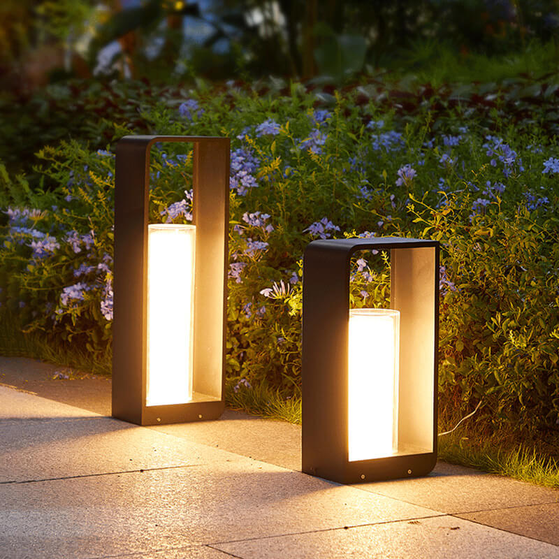 Modern Minimalist Landscape Lawn Light Stainless Steel Acrylic Square LED