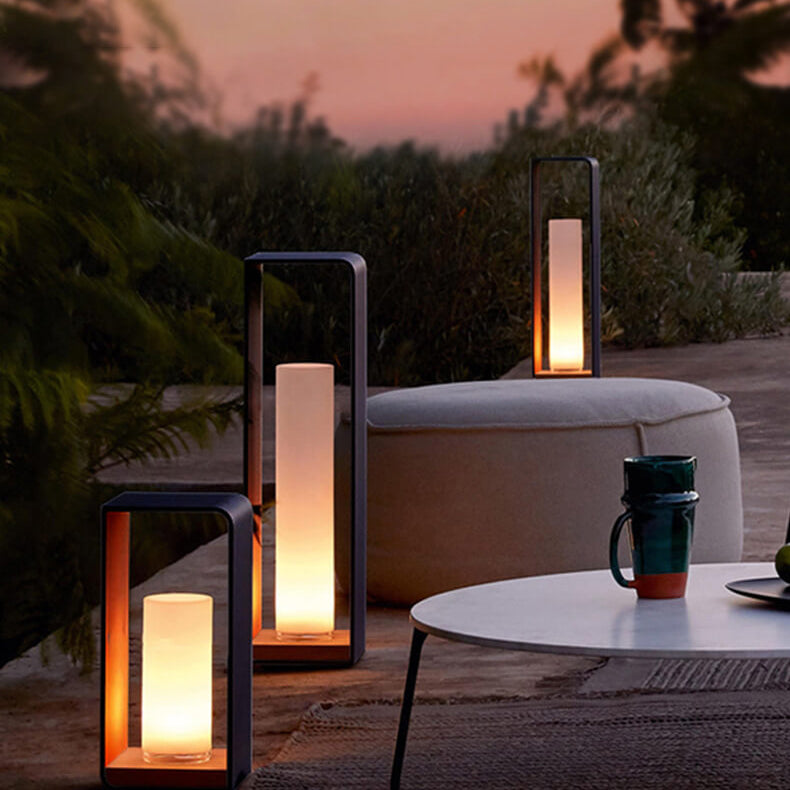 Modern Minimalist Landscape Lawn Light Stainless Steel Acrylic Square LED