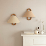 Side profile of the half-round fabric wall sconce