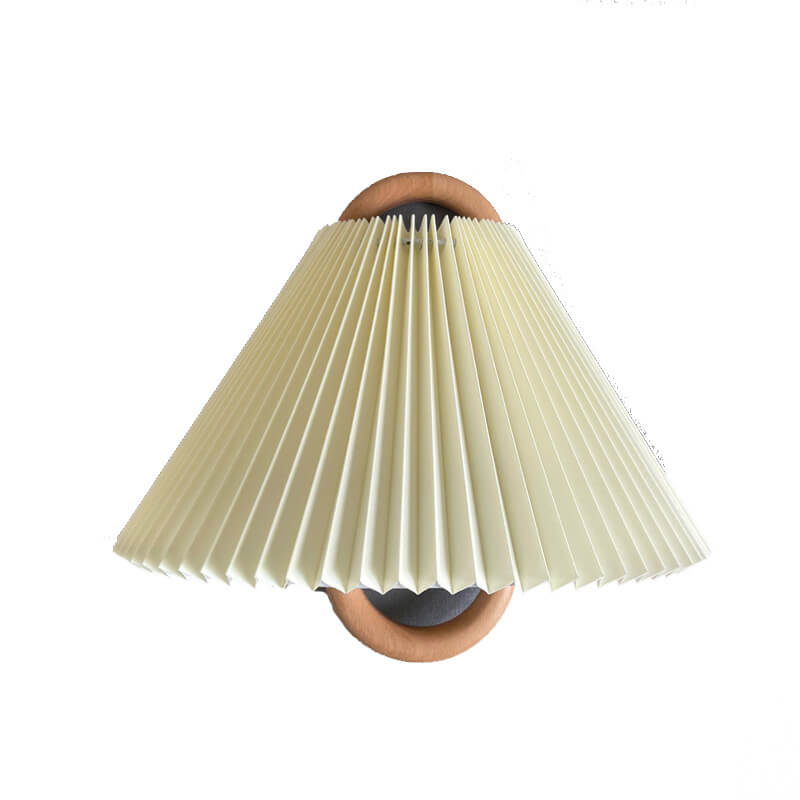 Beechwood mount detail of the fabric wall sconce
