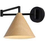 Contemporary Nordic Cone Swing Arm Wall Sconce Lamp Iron 1-Light