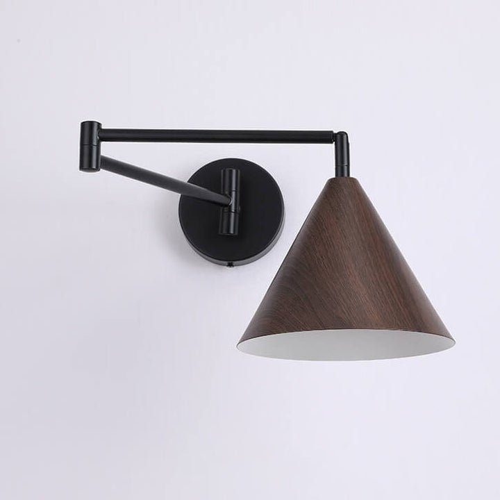 Contemporary Nordic Cone Swing Arm Wall Sconce Lamp Iron 1-Light