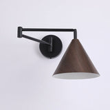 Contemporary Nordic Cone Swing Arm Wall Sconce Lamp Iron 1-Light