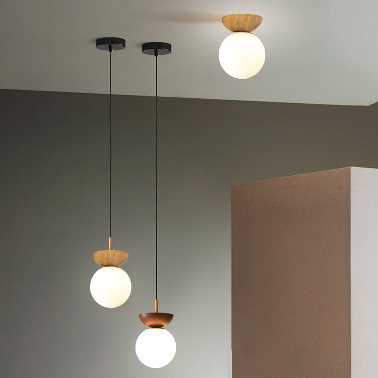Modern Minimalist Glass Orb Ceiling Light Iron 1-Light