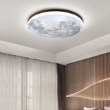 Moon round ceiling light seen from below showing the full lunar face