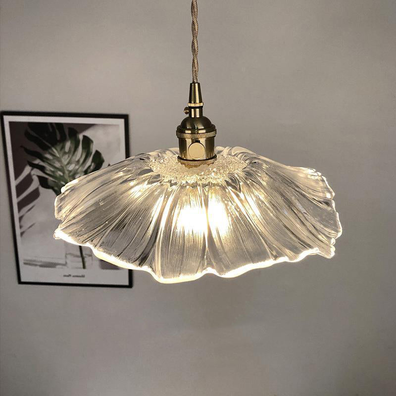 Lampsmodern-UK Retro Flower Glass Pendant Light Adjustable 59in Cord
