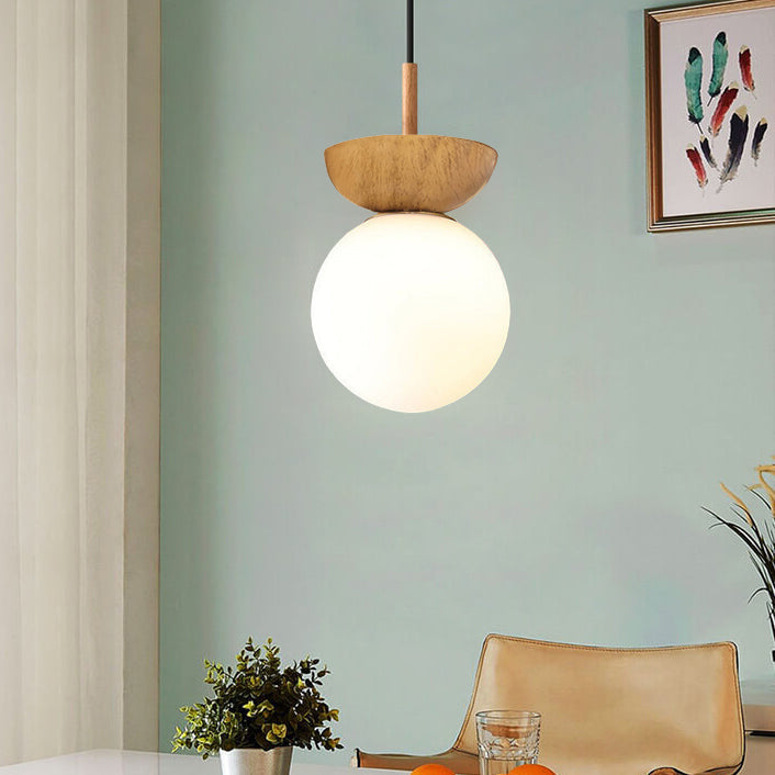 Modern Minimalist Glass Orb Ceiling Light Iron 1-Light