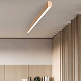 Modern Minimalist LED Flush Mount Ceiling Light Woodgrain Aluminum Acrylic