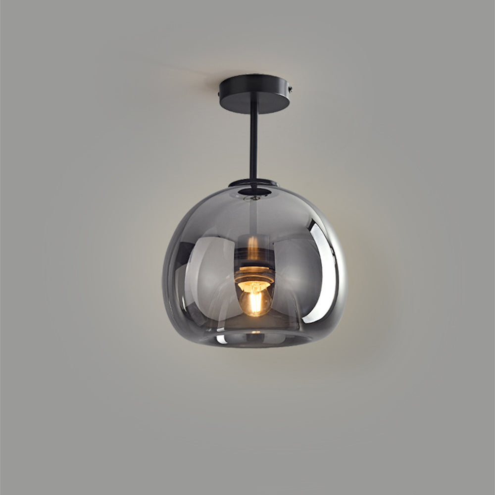 Lampsmodern-UK Retro Copper Glass Ceiling Light Semi-Flush 9.8in