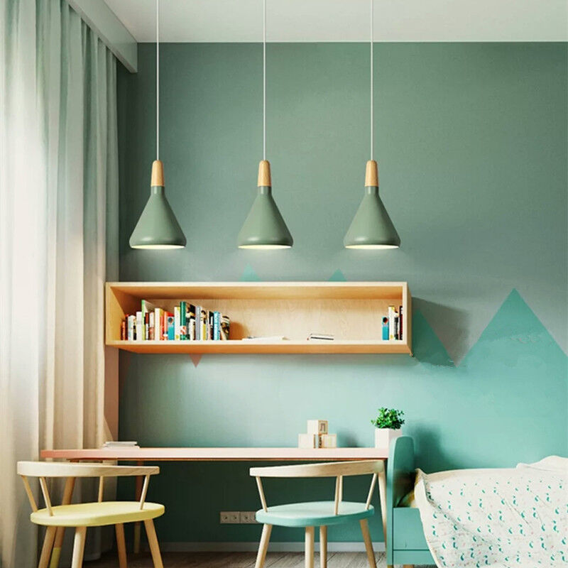 Lampsmodern-UK Nordic Macaron Solid-Wood Pendant Light E26/E27 Modern