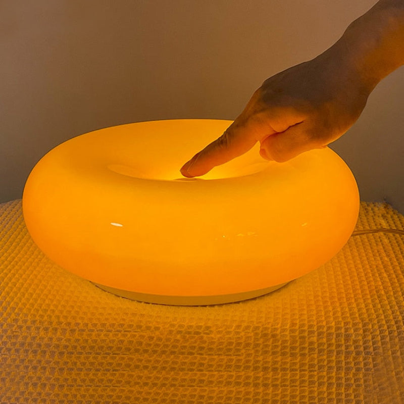 Round Glass Dimmable Wall Lamp Modern Donut LED Sconce